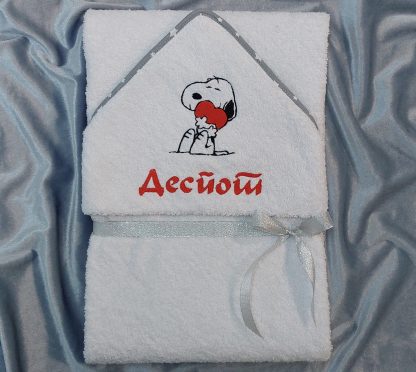 Peškir za decu sa kapom-"Despot & Snupi" 90x90
